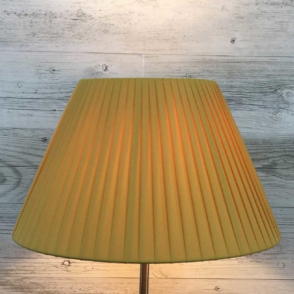 Knife Pleated Empire Lampshade in Gold Ribbon. Switched On