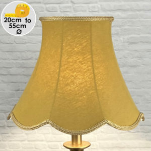 Retro Gold Scalloped Lampshade on a Table lamp