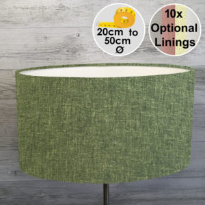 Green Oval Lampshade on Grey Background for table lamps and floor lamps.