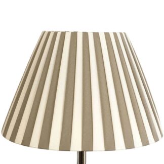 Taupe and cream pleated empire lampshade with elegant gathered fabric finish