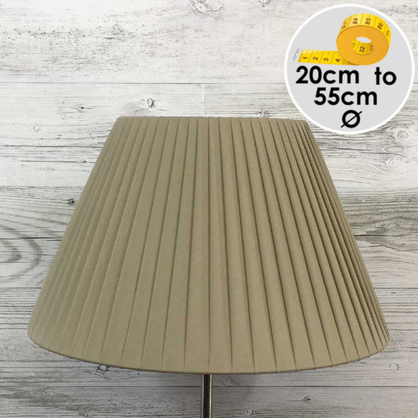 Pleated Empire Lampshade in Khaki Ribbon