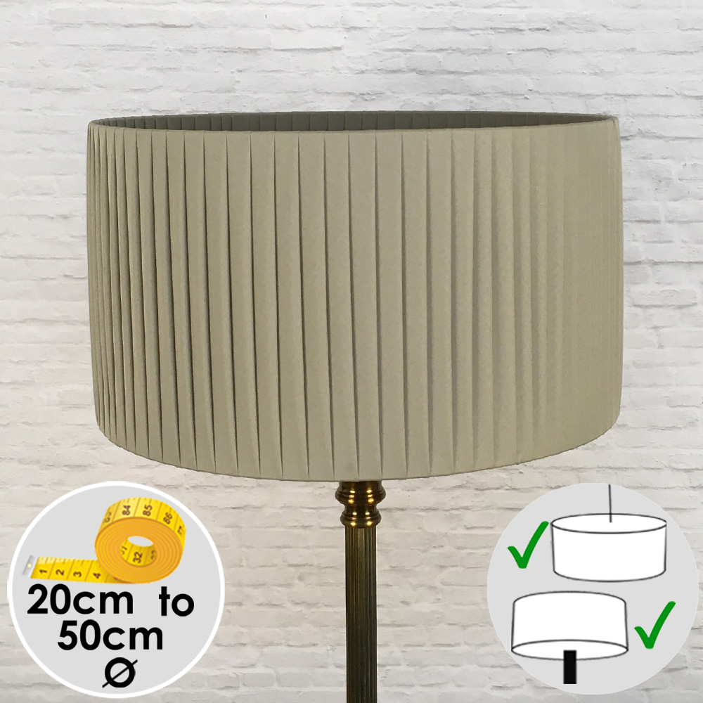 Pleated Drum Lampshade in Gold Ribbon. Switched Off