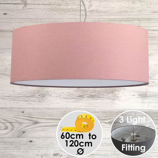 Extra large drum lampshade in pink