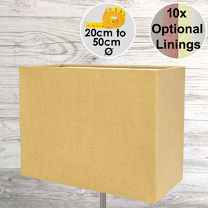 Rectangle Table Lampshade in Gold Fabric