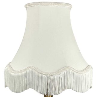Off white scalloped bowed empire shade with fringe