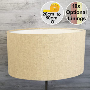 Cream Oval Lampshade on Grey Background for table lamps and floor lamps.