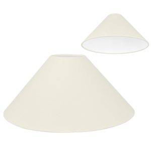 Off white coolie lampshade shown with standard white PVC lining option