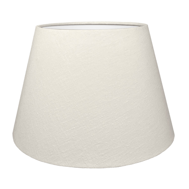 A Off White tapered lampshade with white lining