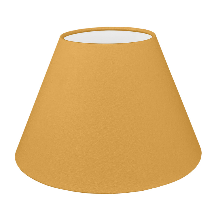 Our traditional old gold empire lampshade shown with a standard white PVC lining