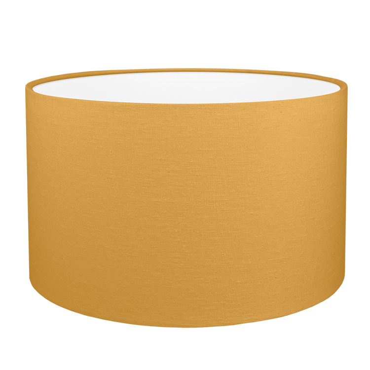 A old gold drum lampshade with white PVC lining