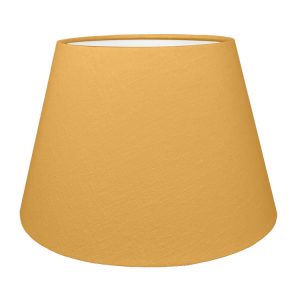 A Old Gold tapered lampshade with white lining