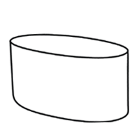 Line drawing of oval lampshade