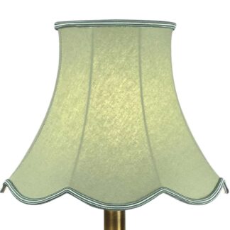 Green Scalloped Lampshade on a Table lamp
