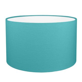 Pacific brushed cotton drum lampshade with white PVC lining.