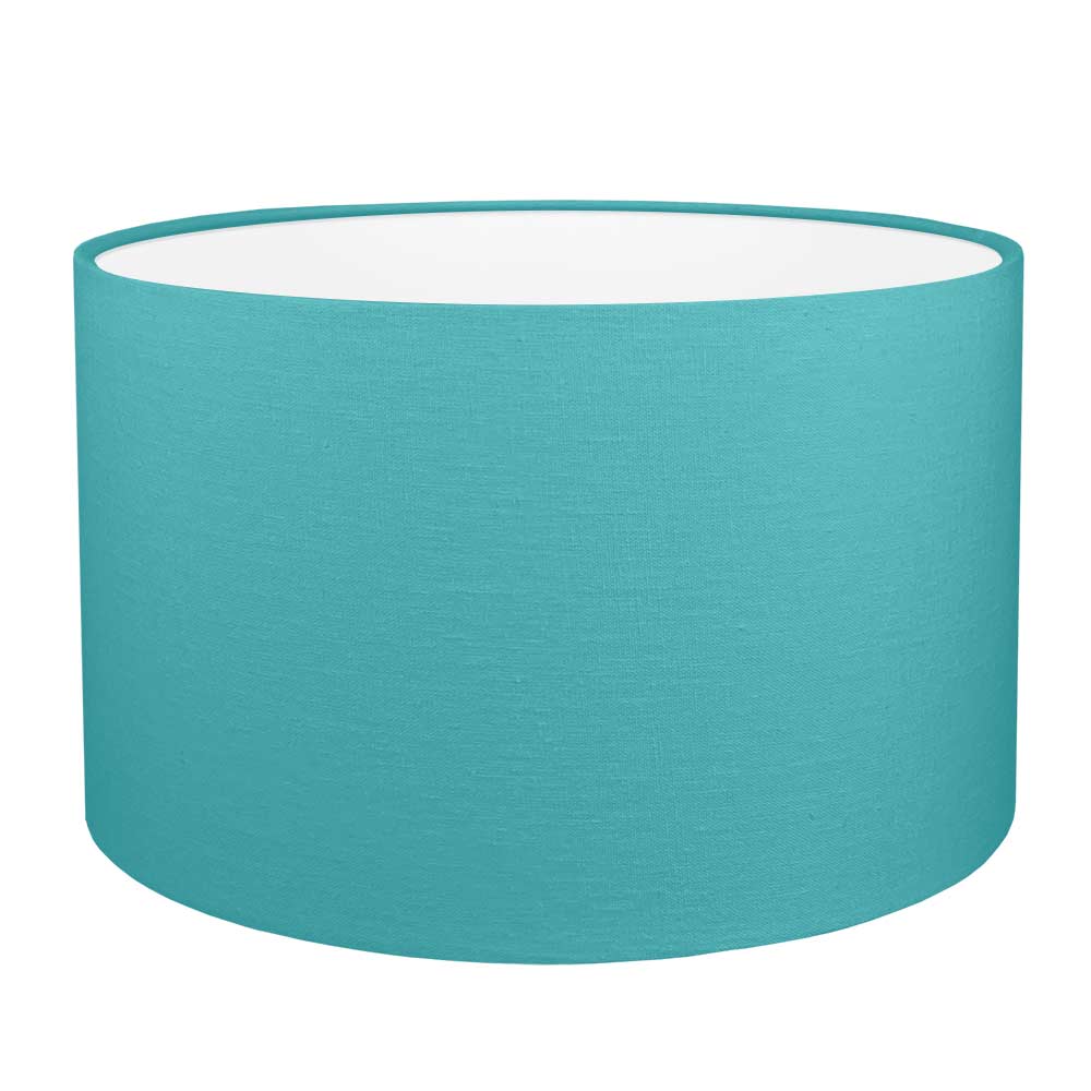 Pacific brushed cotton drum lampshade with white PVC lining.