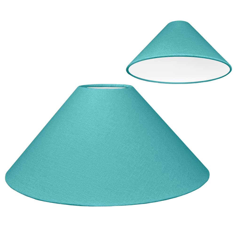 Pacific brushed cotton coolie lampshade with white PVC lining.