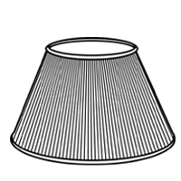 Line drawing of a pleated lampshade