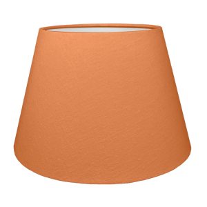 A Orange tapered lampshade with white lining