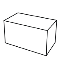 Line drawing of rectangle lampshade