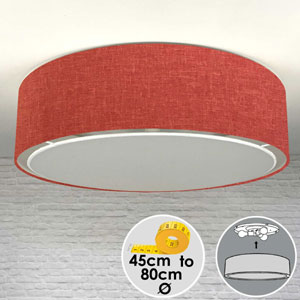 Red Flush Drum Lampshade