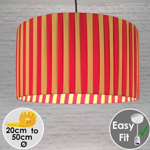 Gold and Red Ribbon Ceiling Drum Light Shade