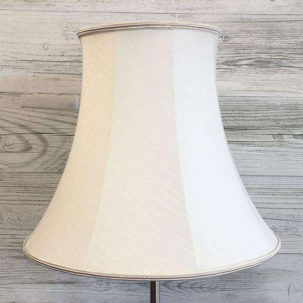 Traditional Natural Faux Silk Bowed Empire Lampshade with a Natural Soutache trim. Suitable for all Table, Floor and Standard Lamps