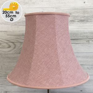 A Retro Bell shaped lampshade in Dusty Rose coloured linen with matching trim