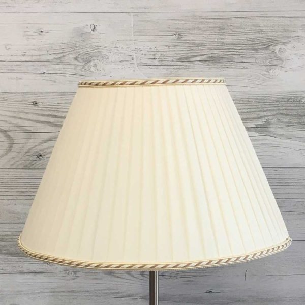 Cream Pleated Empire Lampshade with fawn rope trim