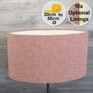 Rose Pink Oval Lampshade on Grey Background for table lamps and floor lamps.