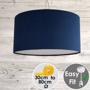 Royal Blue Velvet Drum Light Shade