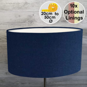 Royal Blue Oval Lampshade on Grey Background for table lamps and floor lamps.