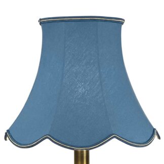 Blue Scalloped Lampshade on a Table lamp