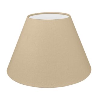 Sand brushed cotton empire lampshade with white PVC lining.