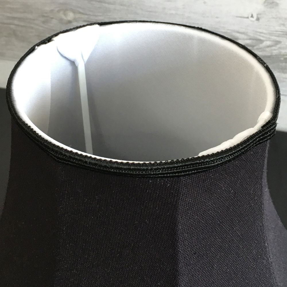 Inside view of black scalloped lampshade