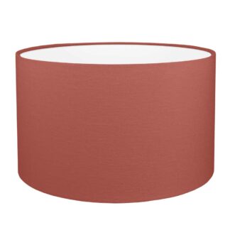Spice brushed cotton drum lampshade with white PVC lining.