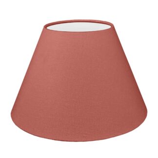 Spice brushed cotton empire lampshade with white PVC lining.