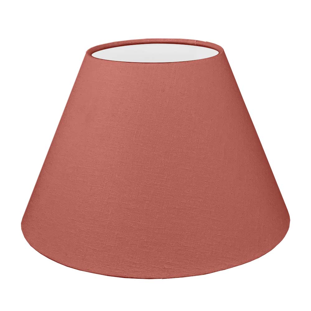 Spice brushed cotton empire lampshade with white PVC lining.