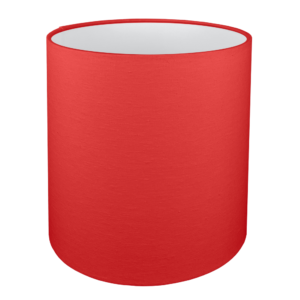 Plain Cotton Red Outer Fabric on Tall Drum Lampshade