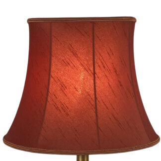 Terracotta faux silk bowed drum lampshade with subtle dupion texture