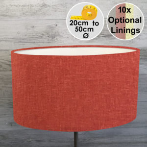 Terracotta Oval Lampshade on Grey Background for table lamps and floor lamps.