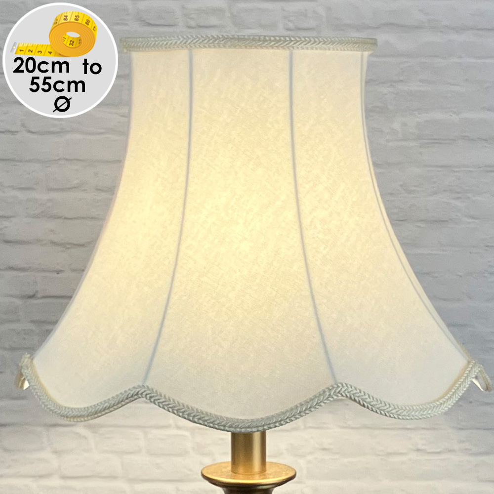 Cream Scalloped Light shade on a Table lamp