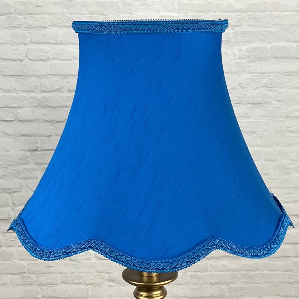 Retro Vibrant Blue Lampshade for Standard Lamp switched off