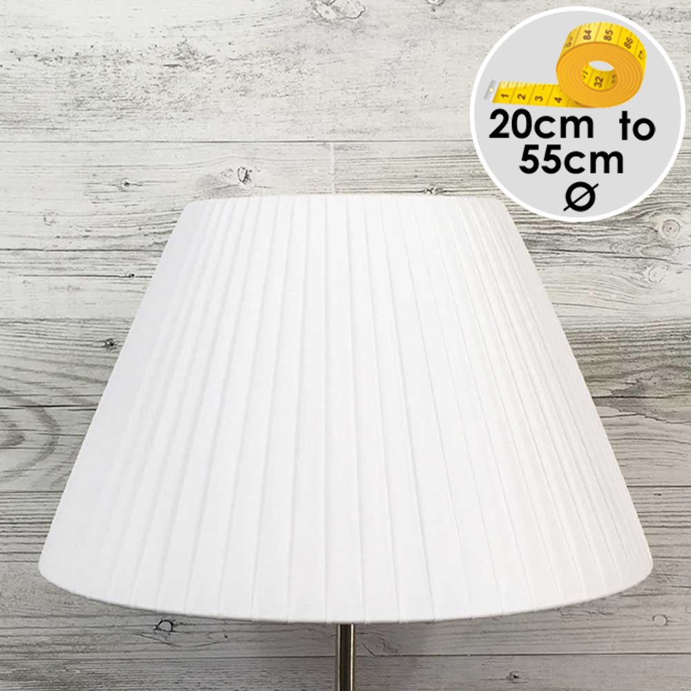 Pleated Empire Lampshade in White Ribbon.