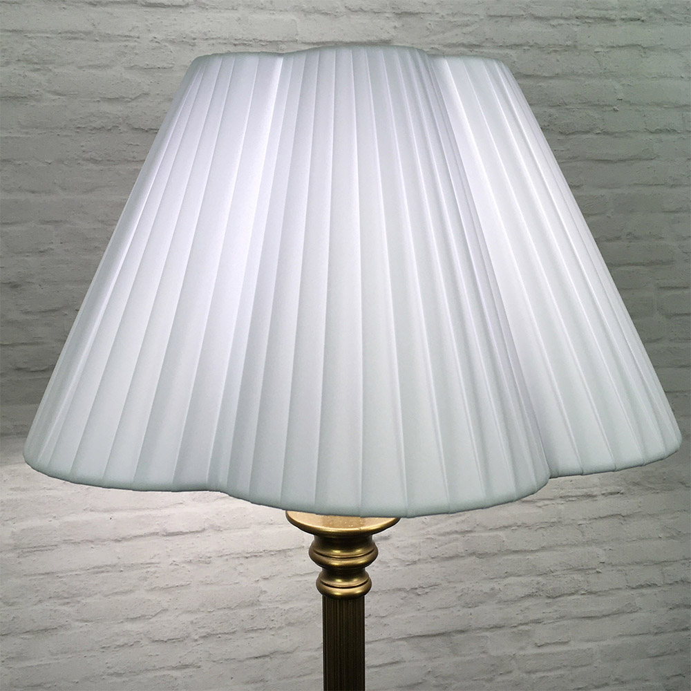 White Scalloped Standing Lampshade