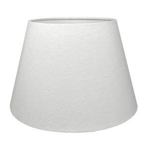 A White tapered lampshade with white lining