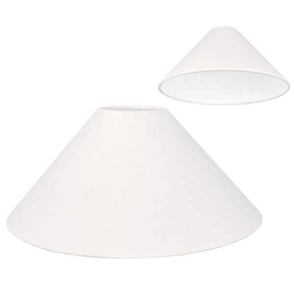 White coolie lampshade shown with standard white PVC lining option