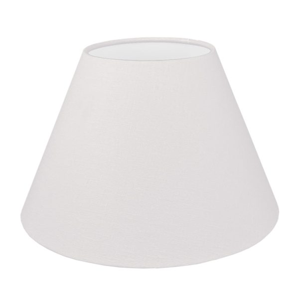 Our white empire lampshade shown with a standard white PVC lining