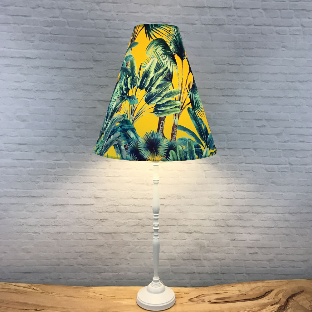 Yellow tropical palm cone lampshade in Balu Summer velvet