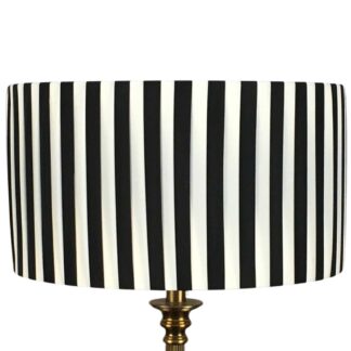 Black and white drum pleated lampshade handmade in Devon