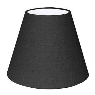 Black brushed cotton empire candle shade with white PVC lining